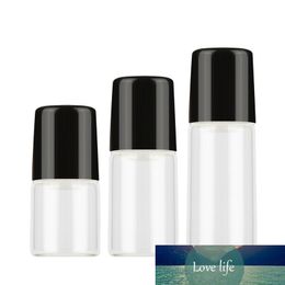 100pcs 1ML 2ML 3ML Small Cute Roller Bottles for Essential Oils Roll-On Refillable Perfume Deodorant Vials with Black White Cap