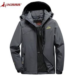 5XL Men's Jackets Waterproof Spring Autumn Casual Hooded Coat Outerwear Breathable Windbreaker Military Jacket Mountain Raincoat 201120