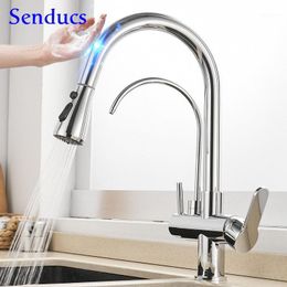Bathroom Sink Faucets Touch Philtre Kitchen Dual Handle Drinking Water Mixer Tap Intelligent Sensor Faucet Tap1