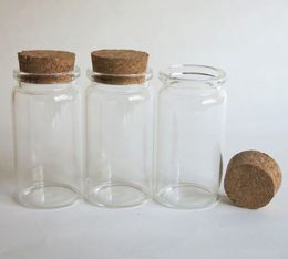 360 x 50ml Glass Bottle with Wooden Cork 50cc Clear Sample Vial Stopper Jar 37*70*27mm Transparent Bottles