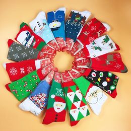 Cute Cartoon Elk Deer Christmas Socks Red Xmas Sock Knee High Socks Christmas Stockings Winter Girls Women Socks Cotton Christmas Gifts