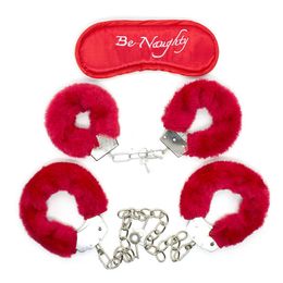Bondage Stainless Steel Furry Comfortable Handcuffs and Tool for Beginners Sex Toys For Couple ankle cuffs with Lock,metal handcuffs with chain