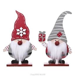 Wooden Christmas Swedish Gnome Santa Toys Doll Ornaments Holiday Home Party Decoration S16 20 Dropship Y201020
