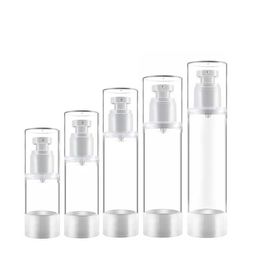 15 30 50 80 100ML Clear Airless Cosmetic Cream Pump Bottle Travel Size Dispenser Refillable Containers/Foundation Travel Pump Bottle