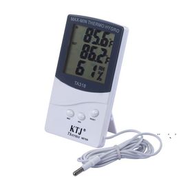 KTJ TA318 High Quality Digital LCD Indoor/ Outdoor Thermometer Hygrometer Temperature Humidity Thermo Hygro Metre JJD13573 MINI MAX