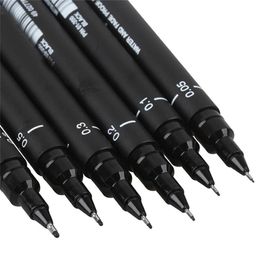 6PC/lot Drawing Fibre Needles Fine Liner Sketch Sign Pen For Designer Architect Artist Comics Office Waterpfoof Y200709