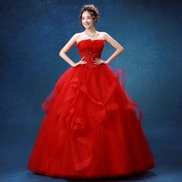 Quinceanera Dresses 2020 The Party Prom Elegant Strapless Ball Gown 5 Colors Formal Homecoming Quinceanera Dress Custom Size F