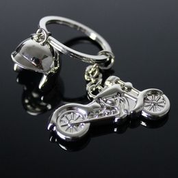 New Zinc Alloy Helmet Motorcycle Key Chains Metal Mini Motorbike Key Rings for Promotion Gifts WB2744