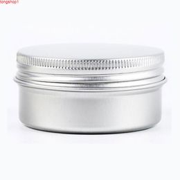 Aluminium Cream Jar Metal Sample Wax Pots Empty Sunscreen Tin Can Sliver Nail Art Makeup Tool Refillable Travel Bottle 50mlgood quantity