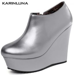 Karin New Large Sizes 43 High Heels Fall Platform Wedges Woman Shoes Boots Booties1