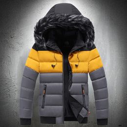 Parka Hombre Men's Winter Cotton Padded Puffer Men Fashion Tops Zipper Up Down Jacket Plus Size 4XL 5XL 201111