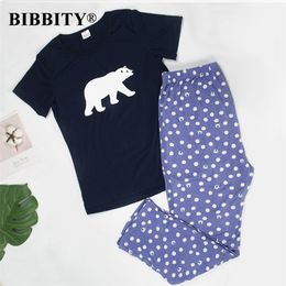 Women pajamas cotton pajamas for women short sleeves womens pajamas sleepwear Cute cartoon pajama set short Pyjama cotton pijama Y200708