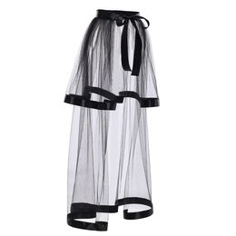 Sexy Women Gothic Punk Cosplay Skirts Tulle Bustle Skirt Special Occasion Nightclub Party Halloween Ruffles Tie-on Steampunk Skirts