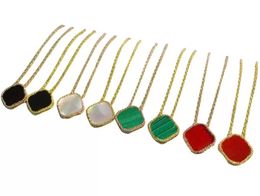 Klassische Halskette, modisch, elegant, Kleeblatt-Halsketten, Geschenk für Frau, Schmuckanhänger, hochwertig, 12 Farben. Mit Box, zusätzliche Kosten erforderlich