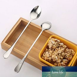 1Pcs 19CM Tableware Stirrers Coffee Spoon 410 Stainless Steel Long Handle Oval/Round Silver Kitchen Gadgets