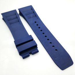 25mmBlue Watch Band Rubber Strap For RM011 RM 50-03 RM50-01