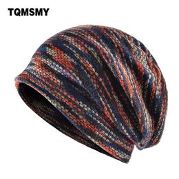 TQMSMY Lengthened skullies knitted wool hat Men's winter cap Keep warm beanies men bonnet plus velvet hats for women bone gorro Y201024