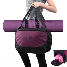 Yoga Bags Training Fitness Travel Handbag Mat Sports Bag Outdoor Waterproof Nylon Sports Gym Men Women with shoes Compartment Q0115