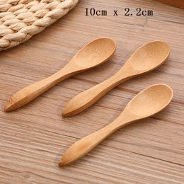 New arrival 9cm 10cm Mini Bamboo Spoon Dessert Ice Cream Honey Spoon Baby Spoons Factory Wholesale LX3460