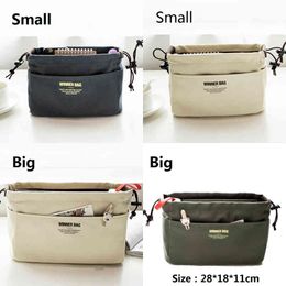 Nxy Cosmetic Bag Canvas Purse Organiser Inner Insert with Compartment Makeup Hand Pochette Maquillage Organizador Trousse Femme 0119