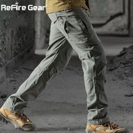 ReFire Gear Military Tactical Cargo Pants Men SWAT Combat Rip-Stop Many Pocket Army Trouser Stretch Cotton Casual Work Pant 201113