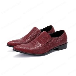 Big Size 38-46 Pointed Toe Men Shoes Fashion Real Leather Business Shoes Office Leather Shoes Slip on Footwear