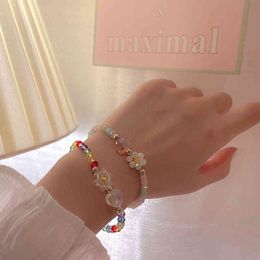 Flower Beads Korea Hot Selling Fashion Jewellery High-end Natural Opal Beaded Copper Inlaid Zircon Pearl Female Bracelet