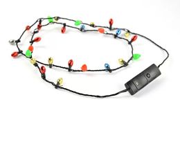 2022 Wholesale 8 lights lighting Led Necklace Necklaces Flashing Beaded Light Toys Christmas gift DHL Fedex Free