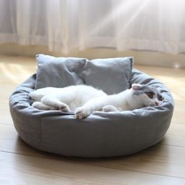 Dog Bed Warm Fleece Pet Kennel House Short Plush Winter Beds For Small Medium Dogs Cats Soft Sofa Cushion Mats Basket Pillow
