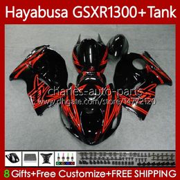 OEM red black blk Body +Tank For SUZUKI Hayabusa GSXR 1300CC GSXR-1300 1300 CC 1996 2007 74No.87 GSX-R1300 GSXR1300 96 97 98 99 00 01 GSX R1300 02 03 04 05 06 07 Fairing Kit