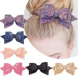 1piece 5 inches Fashion Women Girl Big Glitter Clips Bling Shiny Kids Pins Hair Accessories Headwear881