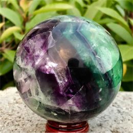 Natural colored fluorite hand-polished quartz ball for home decoration 201125