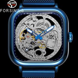 Forsining Männer Armbanduhr Automatische Mechanische Militär Armee Sport Männliche Uhr Top Marke Luxus Skeleton Wasserdichte Mann Uhr 8181