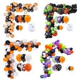 100pcs Series Pumpkin Ghost Arch Spider Balloons Kids Toy Bat Globos Air Balls for Halloween Party Decoration 201028