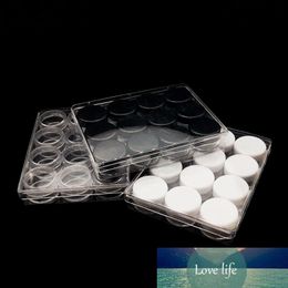 12pcs/1 pack Clear 5g plastic cream jar cosmetic eye shadow lipstick bottle skin care sample filling container with storage box
