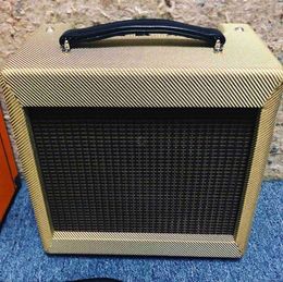 Custom Grand Princeton 5E2 Guitar Amp Tweed Handwired Guitar Combo Amplifier, 5W with Celest Speaker Control Volume Tone in yellow Colour 8 inch