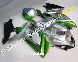 ABS Plastic For Suzuki K7 GSXR GSX-R 1000 2007 2008 GSXR1000 GSX R1000 07 08 Green Black Silver Motorcycle Fairing Set (Injection molding)