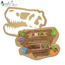 Dinosaur Theme Party Invitation Card Birthday Event Ancient Animals Party Decorations Supplies Blank Custom-made Invitations H1231