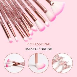 DHL 10pcs/set Mermaid Brush Foundation Powder Eyeshadow Eyeliner Makeup Brushes Eyebrow Blush Lip Make Up Brush Set