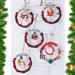Christmas Decorations Ceramic Doll Wreath Creative Decor Snowman Pendant Toys For Home Decor1
