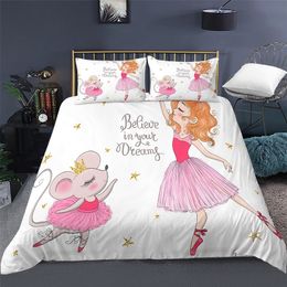 princess blankets Canada - Cartoon Bedding Set for Baby Kids Children Crib Duvet Cover Set & Pillowcase Edredones Niños Girls Princess Blanket Quilt Cover 201211