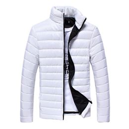 New Winter Jacket Men Colorful Solid Thick Jackets Parkas Slim Fit Long Sleeve Quilted Outerwear Boy Clothing Warm Coats 201023