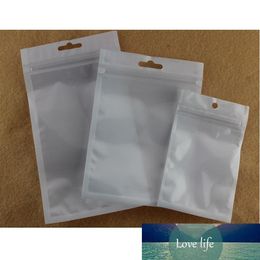 Clear + White Pearl Plastic Bags Poly OPP Packing Zipper Zip Lock Retail Package Bag for Phone Cases Cables Jewelry Hand Spinners Large Size