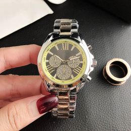 Fashion Brand Watches women Girl Roman numerals style Metal steel band Quartz Wrist Watch M 102182f