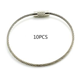 Keychains Stainless Steel Wire Ring Cable Key Rope Hanging For Outdoor Hiking