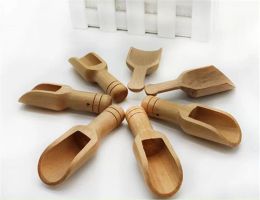 Coffee Tea Mini Sugar Spoon Bar Dining Wooden Round Handle Scoop Teaspoon Small Salt Shovel Milk Powder Scoops Wood Condiment Spoons