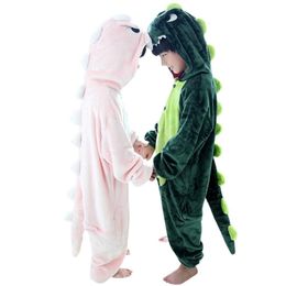 Kids Dinosaur Costume Animal 3-8 Years Old Sleepwear Children Onesie Pajamas for Boys Girls 201104