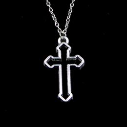 Fashion 38*22mm Hollow Cross Pendant Necklace Link Chain For Female Choker Necklace Creative Jewelry party Gift