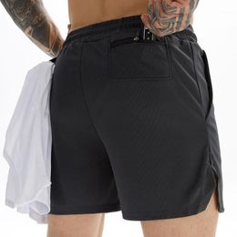 Running Shorts Mens Training Gym Boxing Pants Single-deck Short Jogging Sports Fitness Quick-Drying Male Exercise Bottoms1