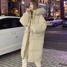 Women's Down Jackets Coat Winter Fashion Baggy Thick Warm Bubble Long Oversized Puffer Ladies Cotton Padded Outwear 211221